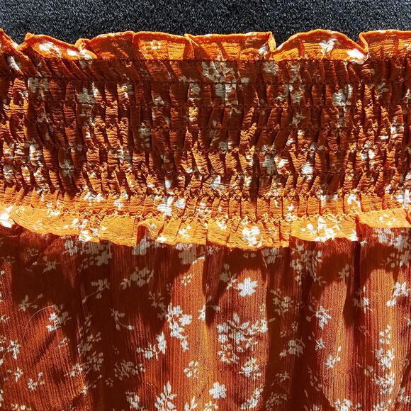 CeCe S Off Shoulder Floral Blouse Ruffle Sleeve Boho Cottagecore Garden Romantic - Picture 10 of 10